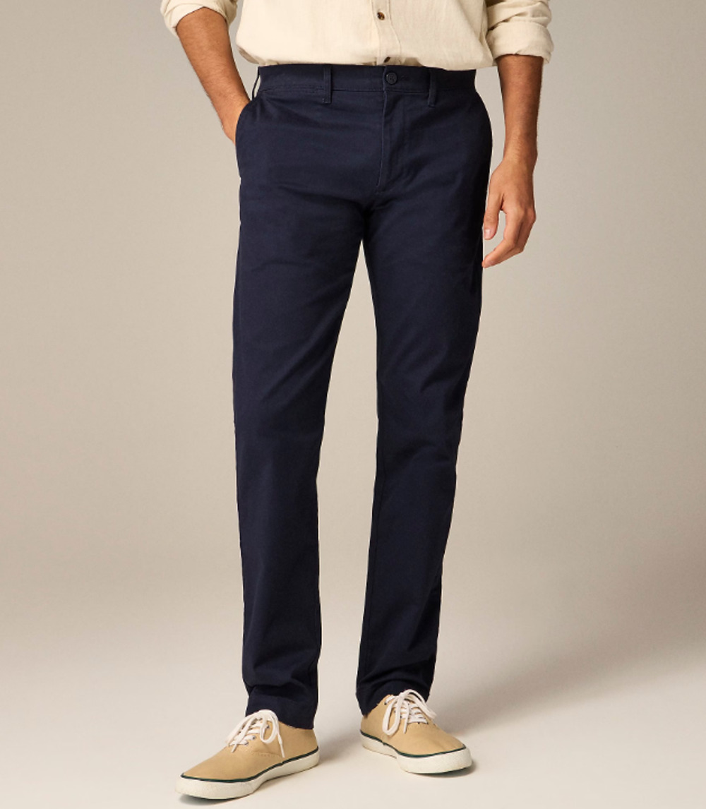 J.CREW Mens 484 Slim-fit Stretch Chino Pants 28x32 Navy Blue Flat AR885 NWT